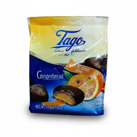 TAGO Pierniki w czekoladzie pomarańczowe 160g/12