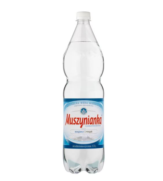 WK.MUSZYNIANKA Woda gazowana niebieska 1,5l/6