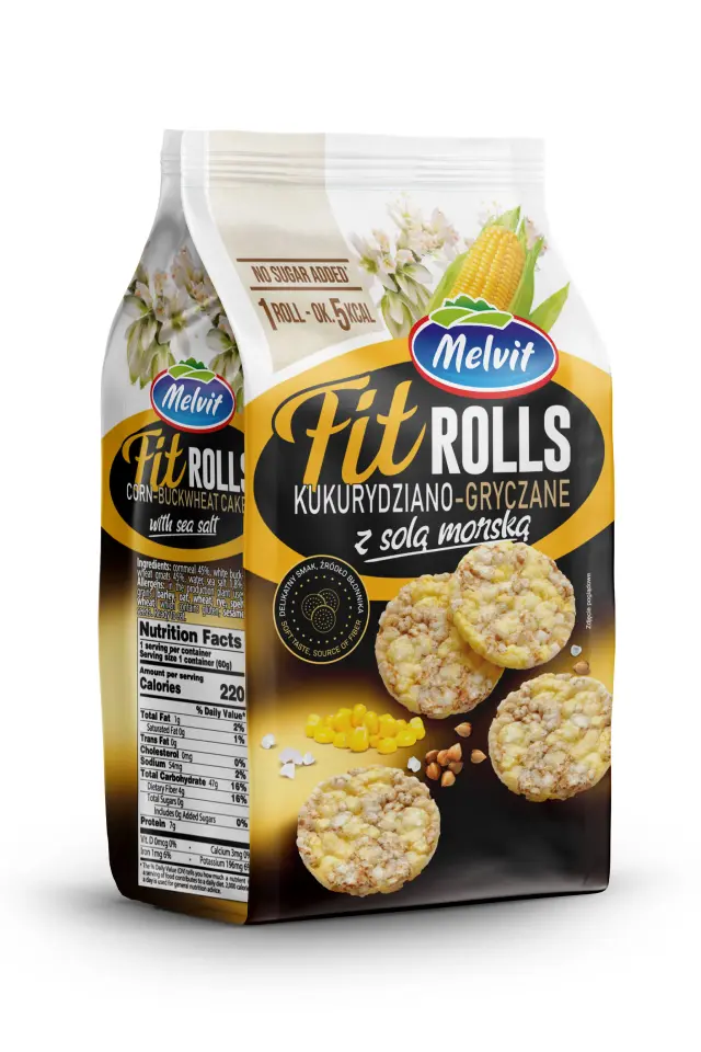 MELVIT Rolls Kukury-gryczany z solą morską 60g/6