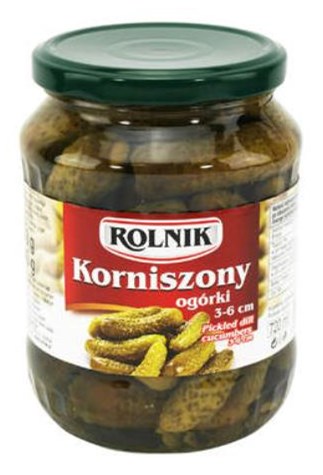 ROLNIK Ogórki korniszony mini 640g/350g /6
