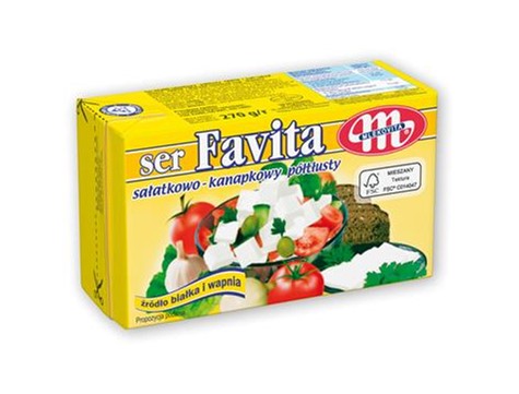 MLEKOVITA Ser feta FAVITA 12% żółta 270g /6/