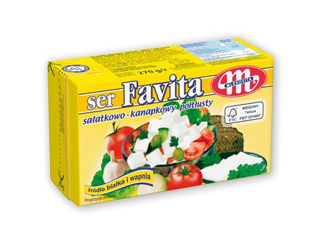 MLEKOVITA Ser feta FAVITA 12% żółta 270g /6