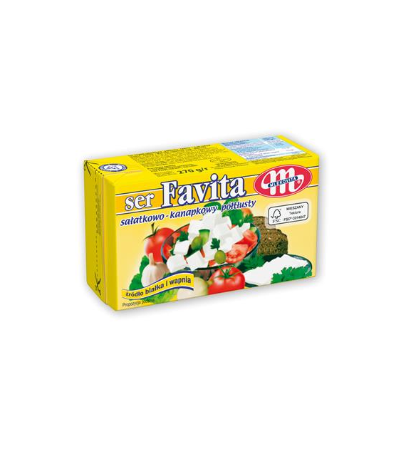 MLEKOVITA Ser feta FAVITA 12% żółta 270g /6