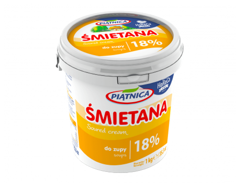 PIĄTNICA Śmietana 18% wiaderko 1kg /6