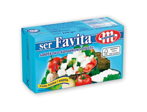 MLEKOVITA Ser feta FAVITA 18% niebieska 270g /6