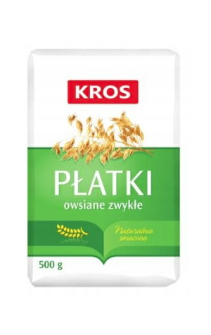 KROS  Płatki owsiane zwykłe papier 500g /10