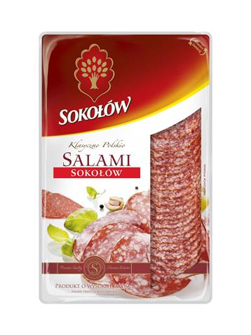 W- SOKOŁÓW Plastry salami sokołowskie 100g/12