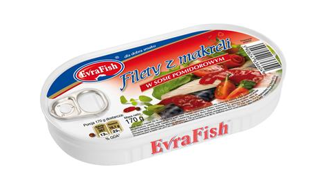 EVRA Filet z makreli w pomidorach 170g/16/*8