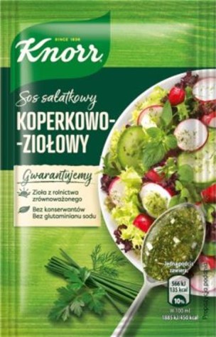 KNORR sos sałatkowy koperkowo-ziołowy 9g /40/