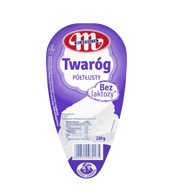 MLEKOVITA Twaróg klinek półtł. bez lakt. 230g /8
