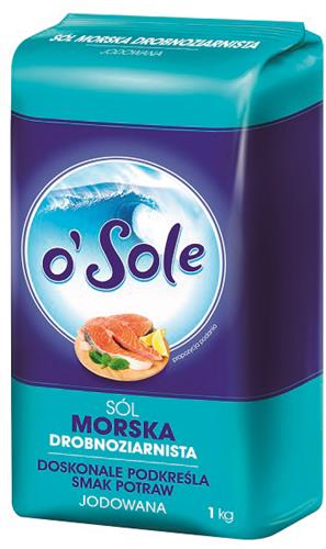 CENOS Sól O'Sole morska drobna jodowana 1kg /12/