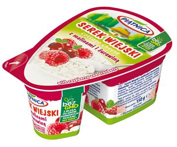 PIĄTNICA Serek wiejski 150g malina-żurawiną /9/