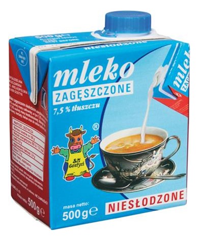 GOSTYŃ  Mleko  niesłodzone karton 500g /12/