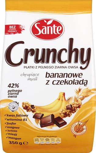 SANTE Crunchy 350g banan-czekolada /14/