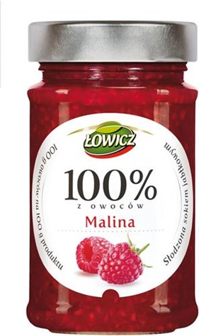 ŁOWICZ Dżem 210g 100% owoc malina /8/