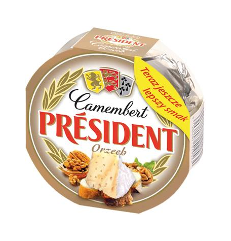 PRESIDENT Camembert orzech 120g /16