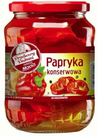 MOSSO Papryka konserwowa ćwiartki 720g/280g /6