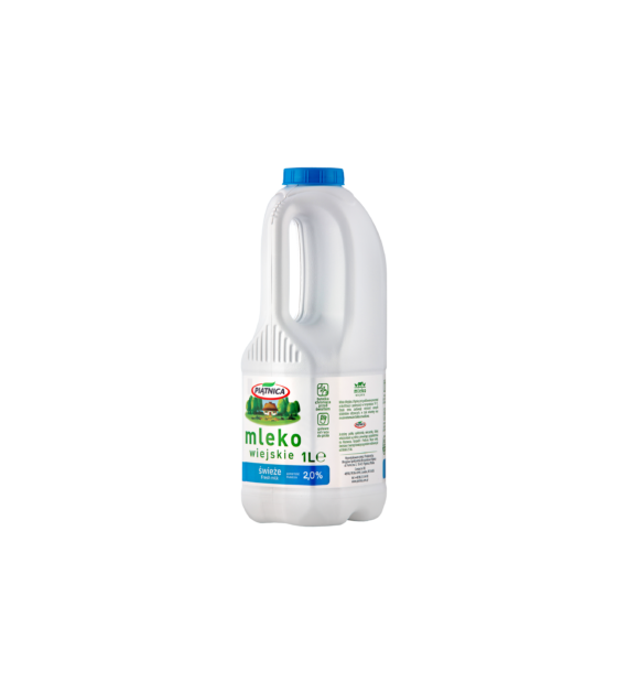 PIĄTNICA Mleko wiejskie 2% butelka 1l /6