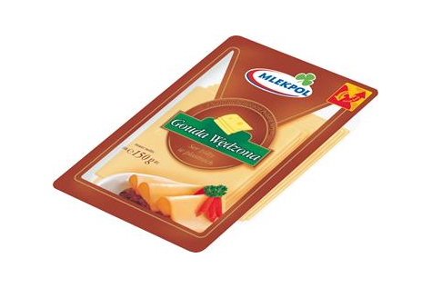 MLEKPOL Ser plastry Gouda wędzona 150g /12