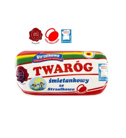 STRZAŁKOWO Twaróg śmietankowy krajanka ok. 350g/3/