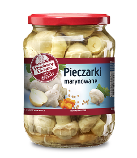 MOSSO pieczarki marynowane 720g/390g/6/