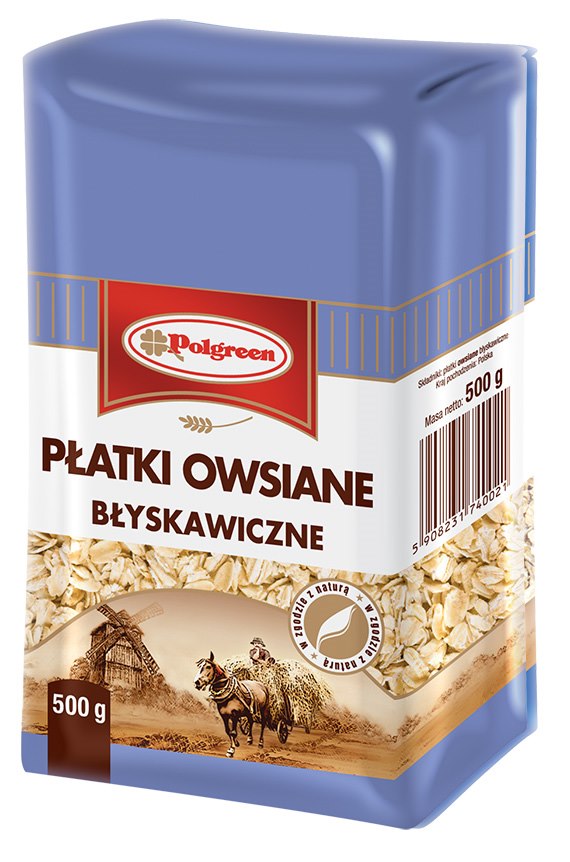 POLGREEN Płatki owsiane błyskawiczne 500g