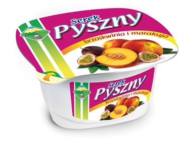 MLEKPOL Serek PYSZNY 140g brzoskwinia-marakuja/12/