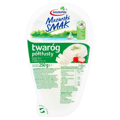 MLEKPOL Twaróg mazurski 250g klinek półtłusty /6/