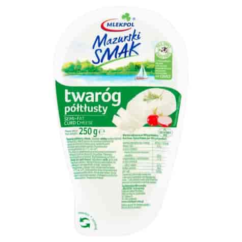 MLEKPOL Twaróg mazurski klinek półtłusty 250g /6