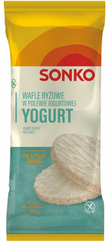 SONKO Wafle ryżowe w polewie jogurtowej 65g/28