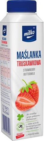 MILKO Maślanka 330ml truskawkowa /6/