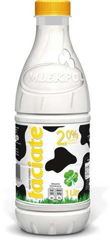 ŁACIATE Mleko 2% butelka 1l /6