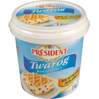PRESIDENT Twaróg śmietankowy wiadro 1kg /6