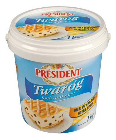 PRESIDENT Twaróg śmietankowy wiadro 1kg /6