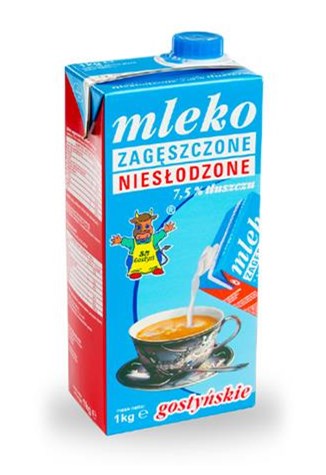 GOSTYŃ Mleko niesłodzone karton 1kg /12