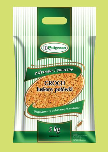 POLGREEN Groch łuskany połówki 5kg /1/