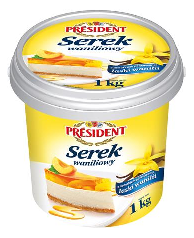 PRESIDENT Twaróg waniliowy wiadro 1kg /6