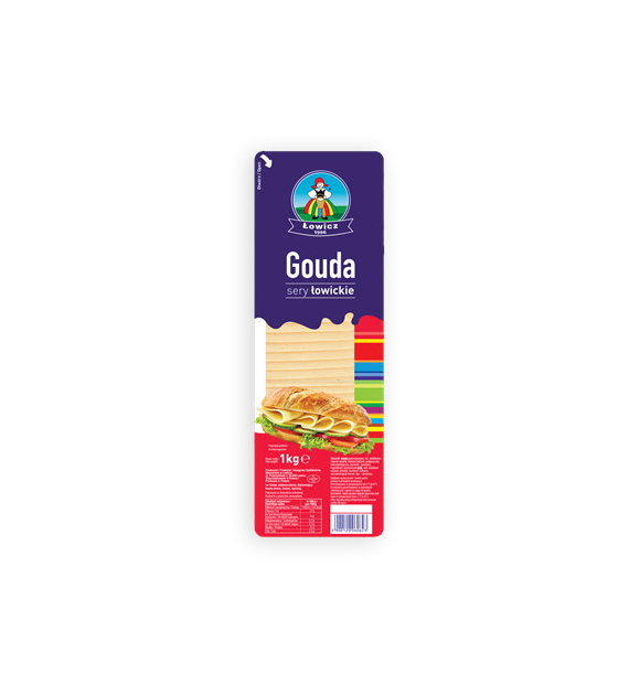 ŁOWICZ  Ser Gouda plastry 1kg /6