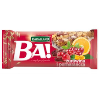 BAKALLAND Baton 40g*25szt żurawina/pomarańcza/1
