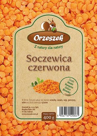 ORZESZEK Soczewica czerwona 400g /10/