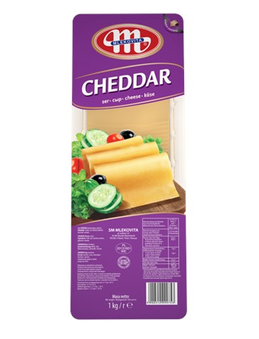 MLEKOVITA Ser plastry 1kg Cheddar /6/