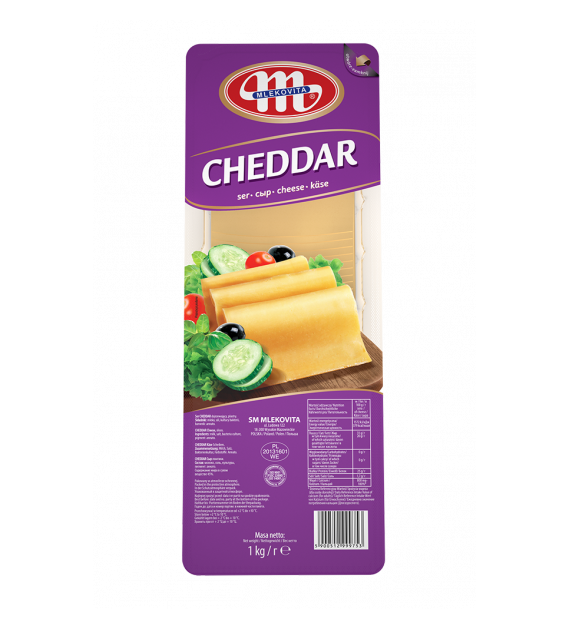 MLEKOVITA Ser plastry Cheddar 1kg /6
