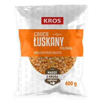 KROS  Groch łuskany połówki 400g /12/