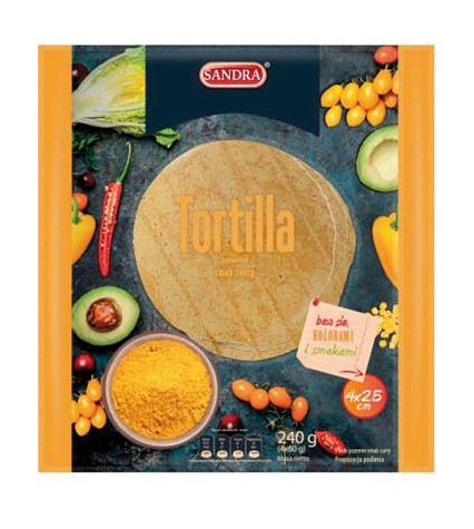 SANDRA Tortilla curry 25cm*4 szt./28/