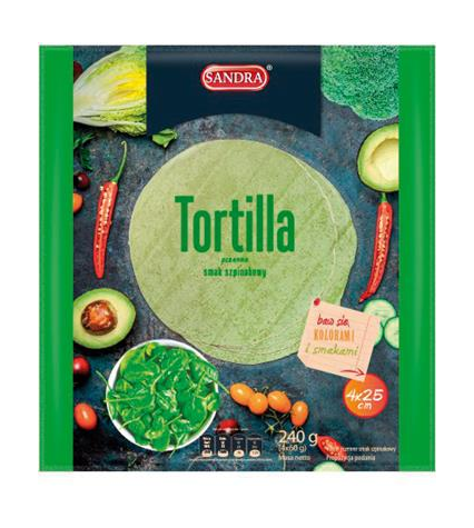 SANDRA Tortilla szpinakowa 25cm*4 szt. /20