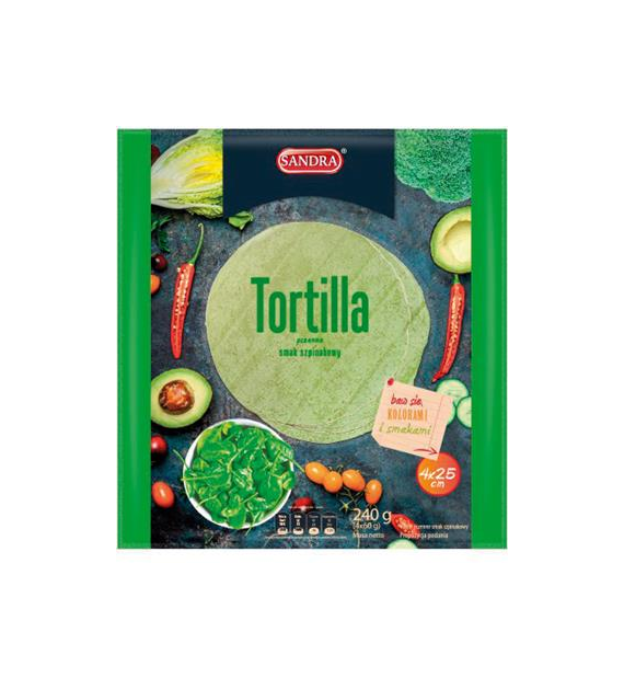 SANDRA Tortilla szpinakowa 25cm*4 szt. /20