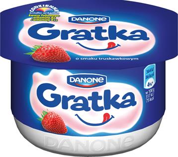 DANONE Jogurt gratka 115g truskawka /12/