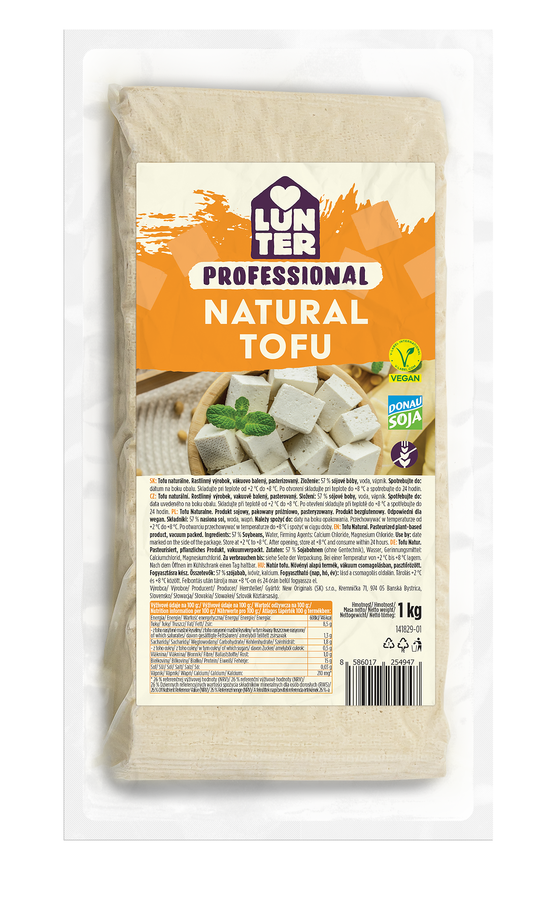 LUNTER Tofu naturalne 1kg /6/